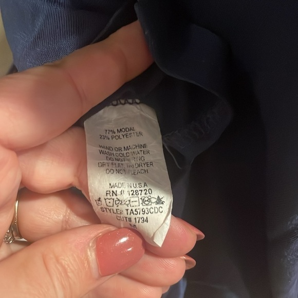 EUC Miami Navy Blue Blouse with Open Back Size Medium - Picture 6 of 7